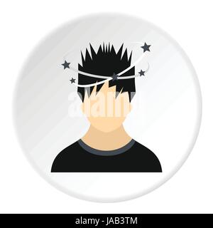 Männlichen Avatar und Stars aus Schlag-Symbol. Flache Darstellung der männlichen Avatar und Stars aus Schlag Vektor Icon für web Stock Vektor