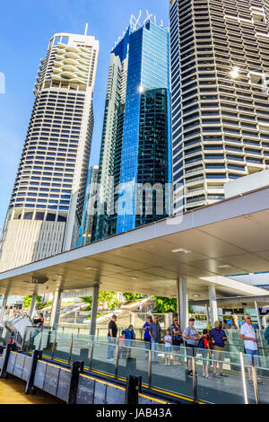 Brisbane River, Southbank und botanische Gärten Stockfoto