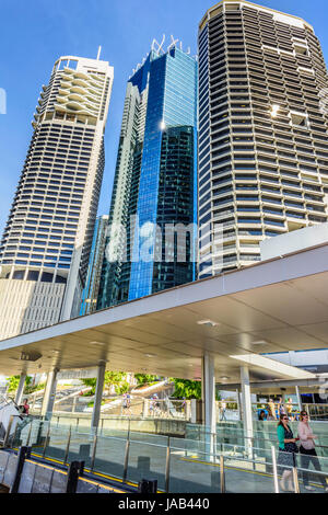 Brisbane River, Southbank und botanische Gärten Stockfoto