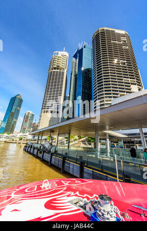 Brisbane River, Southbank und botanische Gärten Stockfoto