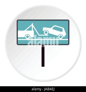 Evakuierung von Autos zu Hof Symbol beschlagnahmen zu unterzeichnen. Flache Darstellung der Zeichen Evakuierung von Autos zu beschlagnahmen Hof Vektor Icon für web Stock Vektor
