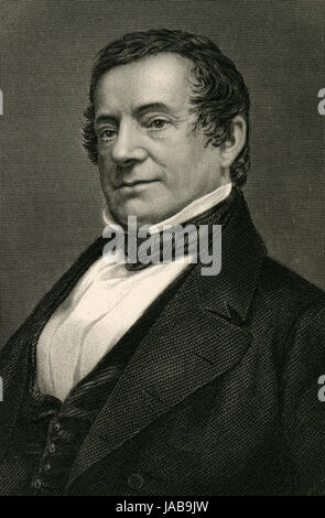 Antike 1837 Gravur Washington Irving. Washington Irving (1783-1859) war ein US-amerikanischer Schriftsteller, Essayist, Biograph, Historiker und Diplomat des frühen 19. Jahrhunderts. Er ist bekannt für seine Kurzgeschichten "Rip Van Winkle" (1819) und "The Legend of Sleepy Hollow" (1820). QUELLE: ORIGINAL GRAVUR. Stockfoto