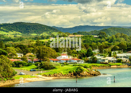 Ansichten der Minnamurra River Eingang, Punkt und Stack-Insel Stockfoto