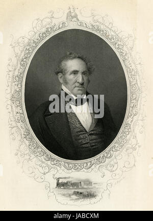 Antike c1860 Gravur, Thomas Benton. Thomas Hart Benton (1782 – 1858) war ein US-Senator aus Missouri und ein überzeugter Verfechter der Westexpansion der Vereinigten Staaten. QUELLE: ORIGINAL GRAVUR. Stockfoto