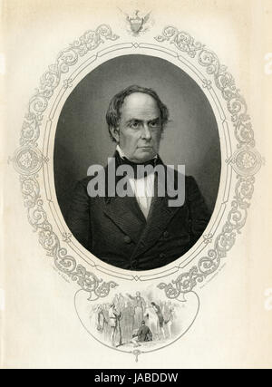 Antike c1860 Gravur, Daniel Webster. Daniel Webster (1782-1852) war ein US-amerikanischer Politiker und diente in der United States House Of Representatives, der US-Senat und war zweimal der United States Secretary Of State. QUELLE: ORIGINAL GRAVUR. Stockfoto