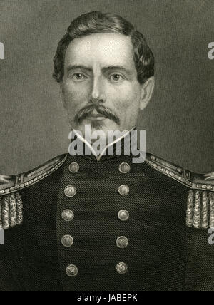 Antike c1860 Gravur, P. G. T. Beauregard, P. G. T. Beauregard (1818-1893) war eine südliche Offizier, Politiker, Erfinder, Schriftsteller, Beamter und der ersten Prominenten General der Armee der Konföderierten Staaten während des amerikanischen Bürgerkriegs. QUELLE: ORIGINAL GRAVUR. Stockfoto