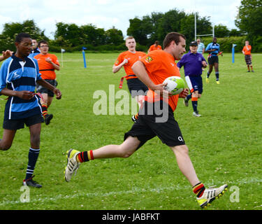 Holzlöffel International SEN-Rugby-Turnier in RFC Witney, Oxfordshire, Vereinigtes Königreich Stockfoto