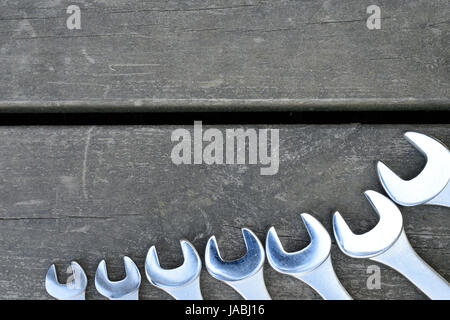 Open ended Strecker Tabelle Draufsicht mit Platz für Text. Stockfoto