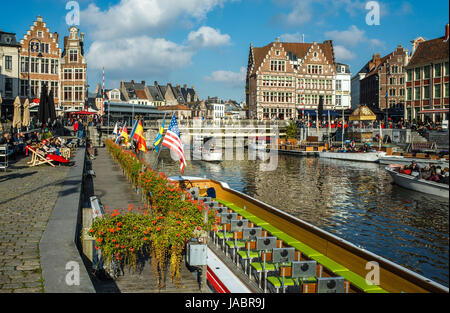 Korenmarkt in Gent, Belgien Stockfoto