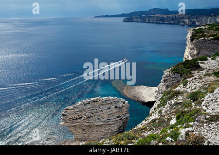 die weißen Klippen von Bonifacio Korsika Frankreich Stockfoto