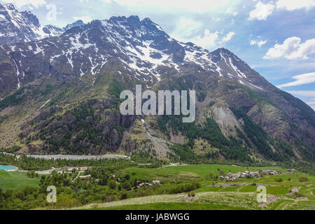 Gletscher und Gipfel von Col de Lautaret Lauteret und Ecrin Bergen, Französische Alpen Stockfoto