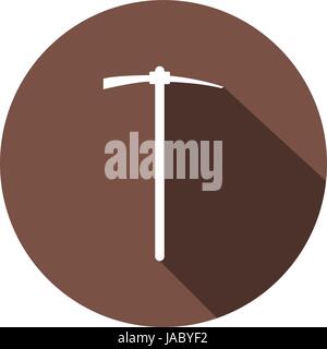 Spitzhacke-Symbol auf weißem Grund in Vektor Stock Vektor