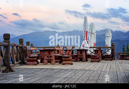 Abends Blick auf Tatra-Gebirge aus Gubalowka Hill, Polen Stockfoto