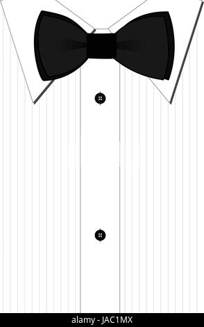 Schwarze Fliege und ein klassisches weißes Hemd Stock Vektor