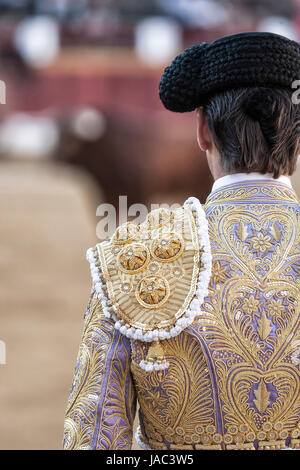 Detail der Stierkämpfer Kleid oder in Spanisch "Traje de Luces', Spanien genannt Stockfoto