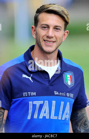 Florenz, Italien. 5. Juni 2017. Italiens Spieler Federico Bernardeschi während des Trainings im Coverciano Training Center. Die italienische Nationalmannschaft in einem Freundschaftsspiel die Nationalmannschaft von Uruguay in Nizza am 7. Juni 2017 und Liechtenstein in Udine am 11. Juni 2017, Spiel gültig für FIFA World Cup Russland 2018 Qualifikation Europa Gruppe G. Credit triffst: Giacomo Morini/Pacific Press/Alamy Live News Stockfoto