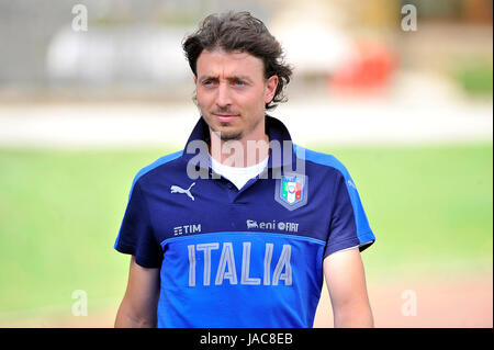 Florenz, Italien. 5. Juni 2017. Italiens Spieler Riccardo Montolivo während des Trainings im Coverciano Training Center. Die italienische Nationalmannschaft in einem Freundschaftsspiel die Nationalmannschaft von Uruguay in Nizza am 7. Juni 2017 und Liechtenstein in Udine am 11. Juni 2017, Spiel gültig für FIFA World Cup Russland 2018 Qualifikation Europa Gruppe G. Credit triffst: Giacomo Morini/Pacific Press/Alamy Live News Stockfoto