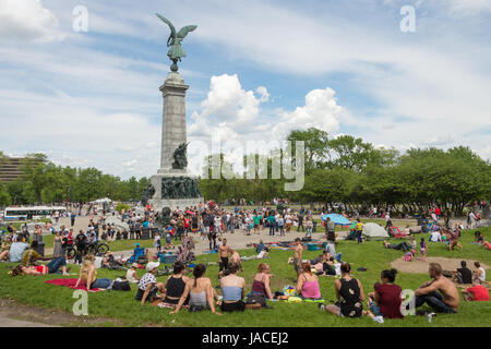 Montreal, 4. Juni 2017: Montreals Tam Tam Festival, jeden Sonntag auf Mont-Royal Stockfoto