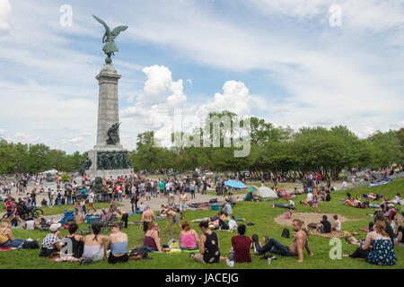 Montreal, 4. Juni 2017: Montreals Tam Tam Festival, jeden Sonntag auf Mont-Royal Stockfoto