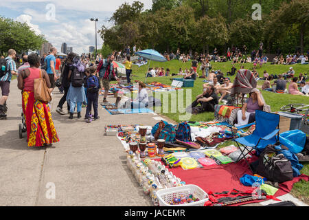 Montreal, 4. Juni 2017: Montreals Tam Tam Jam, jeden Sonntag auf Mont-Royal Stockfoto