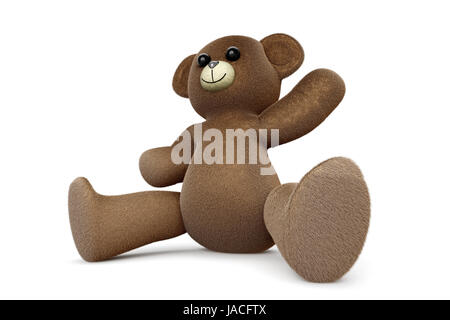 Ein Gruß Teddybär. 3D gerenderte Darstellung. Stockfoto