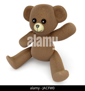 Ein Gruß Teddybär. 3D gerenderte Darstellung. Stockfoto