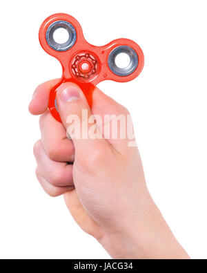 Hand mit Spinner Spielzeug Stockfoto