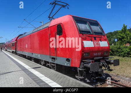 Elektrische Lokomotive, Bahnhof Deutschland, Europa Stockfoto