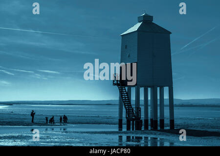 Burnham-on-Sea niedrigen Leuchtturm Stockfoto