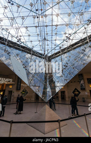 Pyramide, Architekten Pei Cobb Freed & Partner, Carrousel du Louvre, Paris, Frankreich Stockfoto