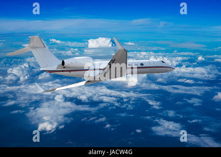 Privat-Jet Kreuzfahrt über den Wolken Stockfoto