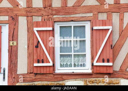 Architektur von Le Bec-Hellouin, Eure, Haute-Normandie, Frankreich Stockfoto