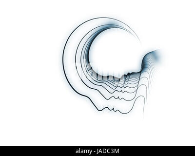Geometrie der Seele-Serie. Optisch ansprechende Komposition von Profillinien des menschlichen Kopfes als Hintergrund dienen funktioniert auf Bildung, Wissenschaft, Technik und Grafik-design Stockfoto