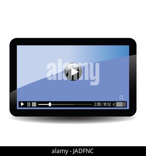 Bunte Illustrationen mit Tablet-PC für Ihr design Stockfoto