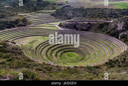 Inca landwirtschaftliche Versuchsstation, Moray, Peru Stockfoto