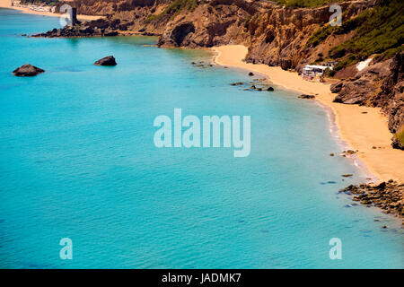 Ibiza Aigues Lehrschule Aguas Blancas Beach in Santa Eulalia Balearen Spanien Stockfoto