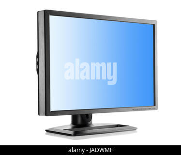Flüssigkristall Monitor isoliert auf weißem Hintergrund Stockfoto