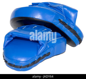 Boxen Focus Mitts isoliert mit Clipping Path Stockfoto