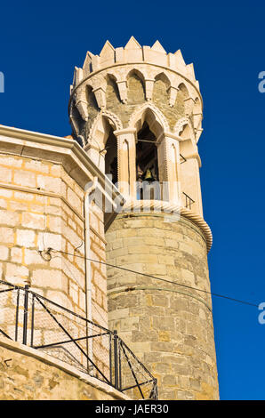 Bell Tower von St.Stephen Kirche am Kap Madonna in Piran, Istrien, Slowenien Stockfoto