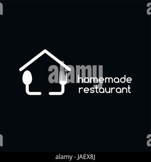 hausgemachte Restaurant Logo Schriftzug Thema Vorlage Vektor-illustration Stock Vektor