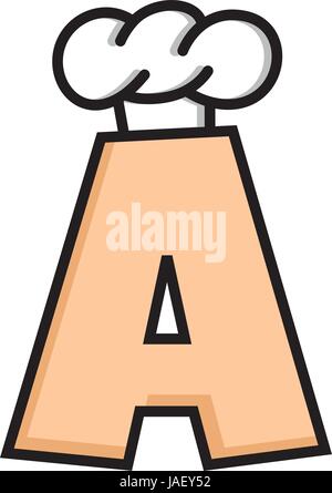 Koch Hut Logo Schriftzug Thema mit Anfangsbuchstaben Stock Vektor