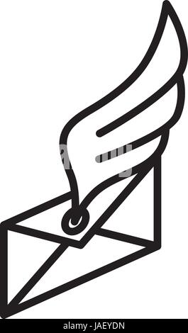 e-Mail Flügel Nachricht knzept Logo Schriftzug Vektor Stock Vektor