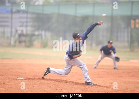 Peking, Peking, China. 5. Juni 2017. Peking, CHINA-5. Juni 2017: (nur zur redaktionellen Verwendung. CHINA HERAUS). Der China Youth Baseball Meisterschaften ist in Peking vom 2. Juni bis 7. Juni 2017 statt. Bildnachweis: SIPA Asien/ZUMA Draht/Alamy Live-Nachrichten Stockfoto