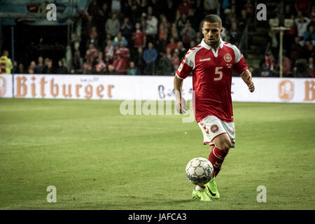 Brondby, Dänemark. 6. Juni 2017. Riza Durmisi (5) von Dänemark während der Fußball-freundliche zwischen Dänemark und Deutschland in Brondby Stadion gesehen. Bildnachweis: Gonzales Foto/Alamy Live-Nachrichten Stockfoto