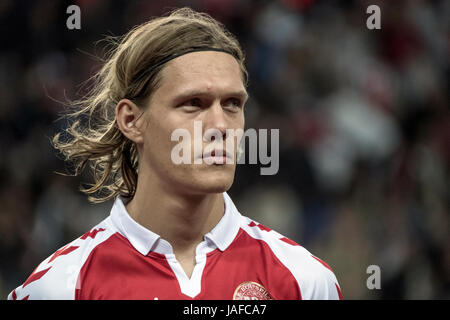 Brondby, Dänemark. 6. Juni 2017. Jannik Vestergaard Dänemark während der Fußball-freundliche zwischen Dänemark und Deutschland in Brondby Stadion gesehen. Bildnachweis: Gonzales Foto/Alamy Live-Nachrichten Stockfoto