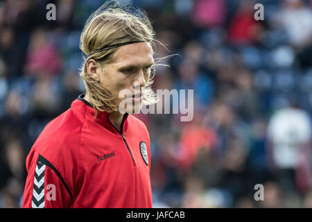 Brondby, Dänemark. 6. Juni 2017. Jannik Vestergaard Dänemark während der Fußball-freundliche zwischen Dänemark und Deutschland in Brondby Stadion gesehen. Bildnachweis: Gonzales Foto/Alamy Live-Nachrichten Stockfoto