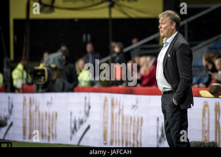 Brondby, Dänemark. 6. Juni 2017. Dänische nationale Fußball-Teamchef Aage Hareide während der Fußball-freundliche zwischen Dänemark und Deutschland in Brondby Stadion gesehen. Bildnachweis: Gonzales Foto/Alamy Live-Nachrichten Stockfoto