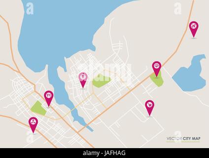 Vektor-Stadtplan Stock Vektor