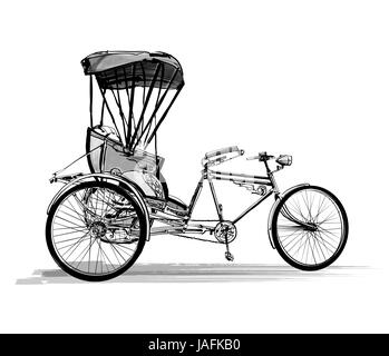 Indische Rikscha-Zyklus - Vektor-illustration Stock Vektor