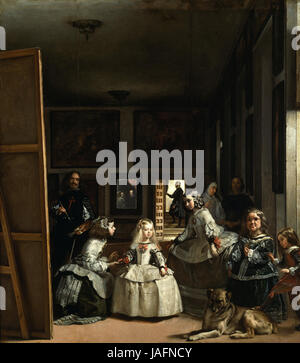 Diego Velazquez The Menines oder Philip IV Familie (Las Meninas, o la Familia de Felipe IV) 1656 del Prado Madrid Stockfoto